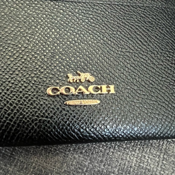 NWT COACH SIGNATURE MINI CREDIT CARD HOLDER CASE WITH KEY RING ON A CHEIN - Picture 7 of 11